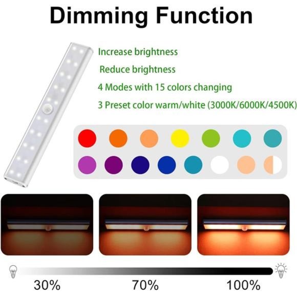 48 LED Under Cabinet Lighting Wireless, 15 Color Cabinet Lights, 4 Pack - Picture 2 of 6